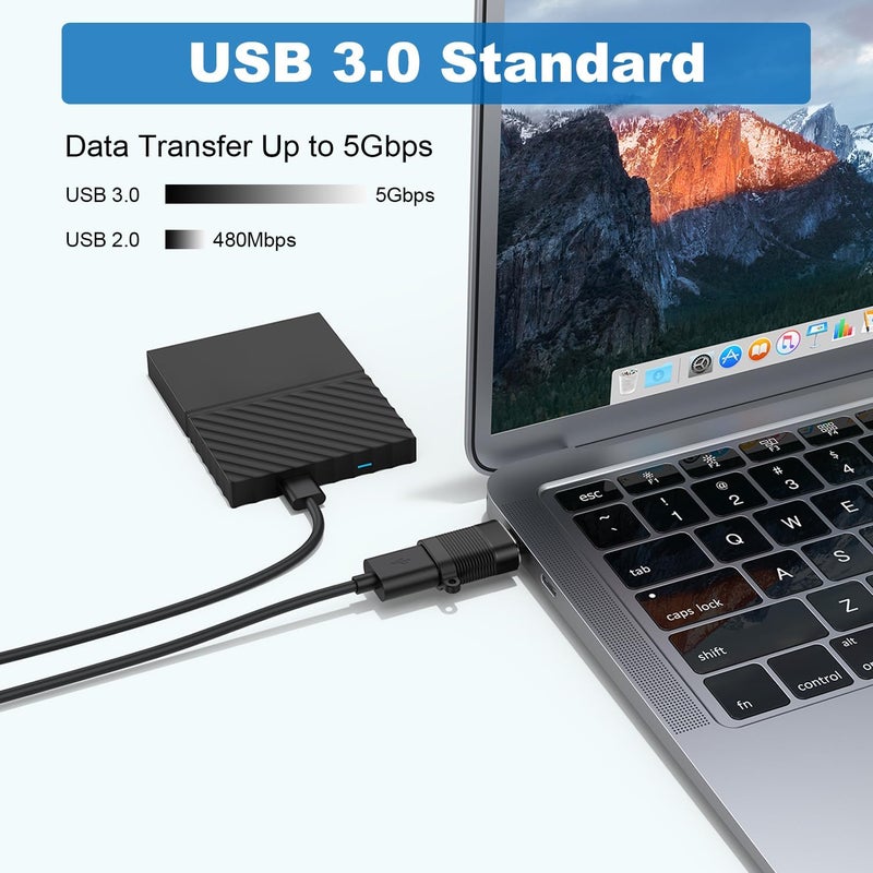 AreMe USB C Adapter (6 Pack), Micro USB Male to USB C Female Adapter, USB 3.0 to Type C Converter Connector (Black) - Image 3